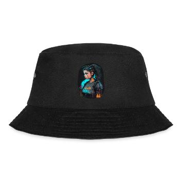 Wonderful digital illustration of a Beautiful - Bucket Hat - black - Front - Lela (165cm)