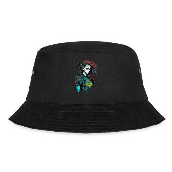 Gorgeous cyber Lady for Gaming Fans - Bucket Hat - black - Front - Lela (165cm)
