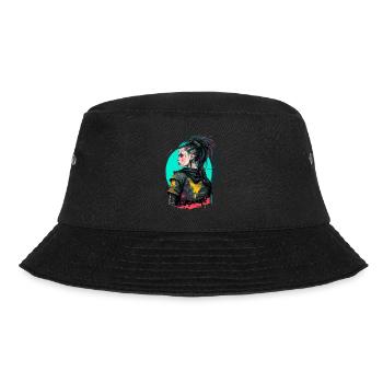 Wunderbare Illustration eines schönen Mädchens - Bucket Hat - Schwarz - Vorne - Lela (165cm)