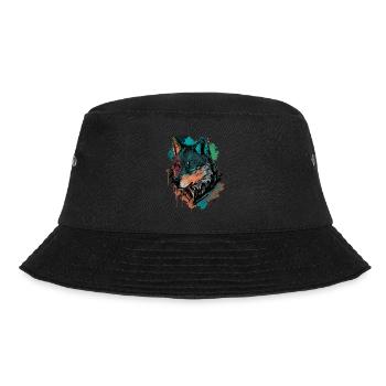 Cool Digital Painting of a Wolf - Bucket Hat - black - Front - Lela (165cm)