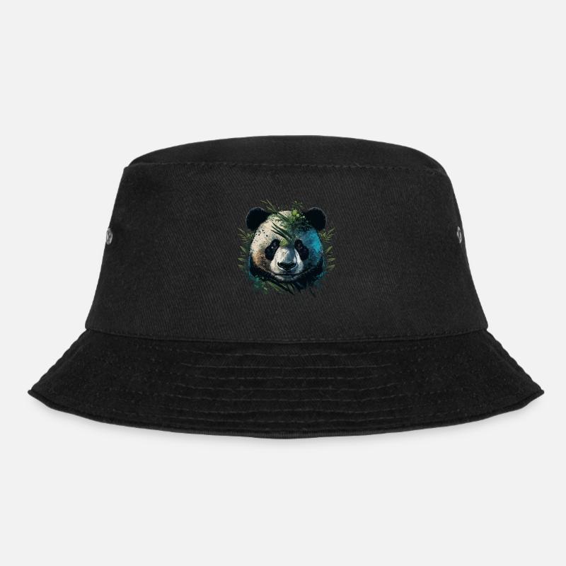 Panda caché derrière des lattes - Bob - noir