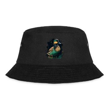 Coole Zeichnung einer Ente - Bucket Hat - Schwarz - Vorne - Lela (165cm)
