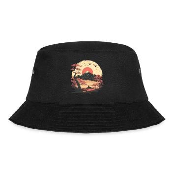 Japanisches Kunstwerk - Bucket Hat - Schwarz - Vorne - Lela (165cm)