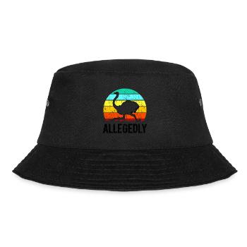 Allegedly Ostrich Retro Ostrich Lover Gift Idea - Bucket Hat - black - Front - Lela (165cm)