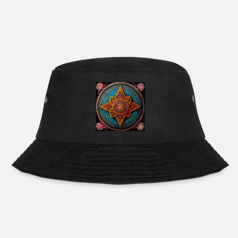 Boho Mandala Abstract - Bucket Hat - black
