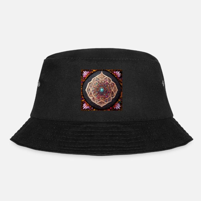 Boho Mandala Abstract - Bucket Hat - black