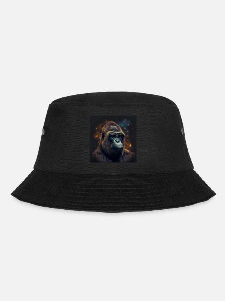 Stardust Gorilla - AI Generated Art - AI Art - Bucket Hat - black