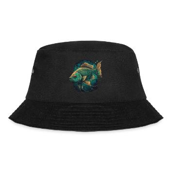 Fisch Kunstwerk - Bucket Hat - Schwarz - Vorne - Lela (165cm)