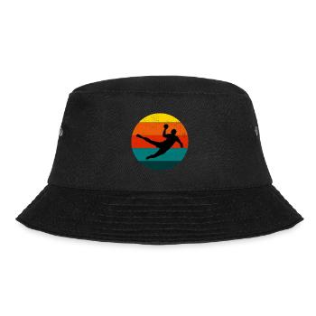 Handballspieler Retro Vintage 80er Jahre Stil Handballer - Bucket Hat - Schwarz - Vorne - Lela (165cm)