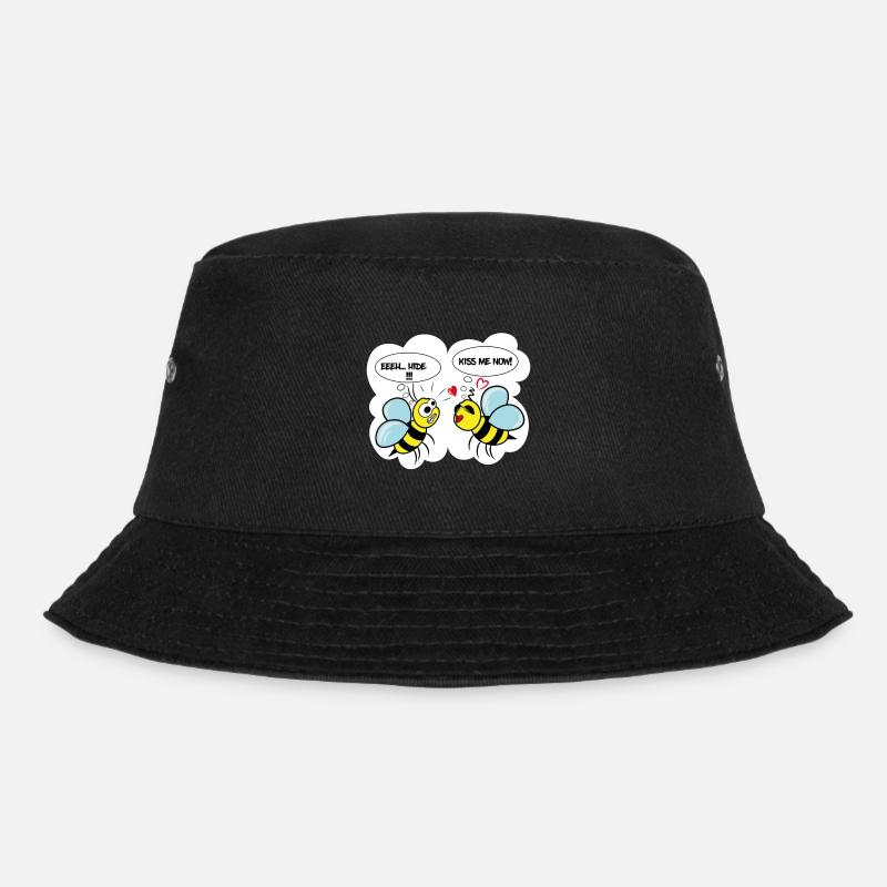 Comic-Biene - Bucket Hat - Schwarz
