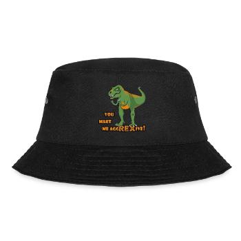 Annoyed T-Rex Funny Dinosaur est aggREXive Français - Bob - noir - Devant - Lela (165cm)