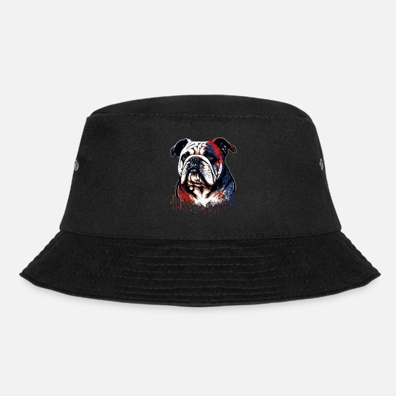 Bulldogge Illustration - Bucket Hat - Schwarz