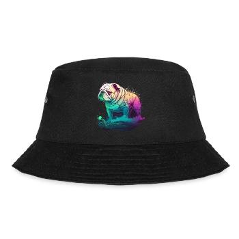Bunte Bulldogge Vaporwave - Bucket Hat - Schwarz - Vorne - Lela (165cm)