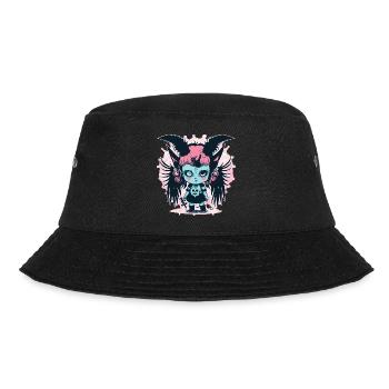 Ästhetisches Dämonenmädchen - Kawaii Anime - Bucket Hat - Schwarz - Vorne - Lela (165cm)