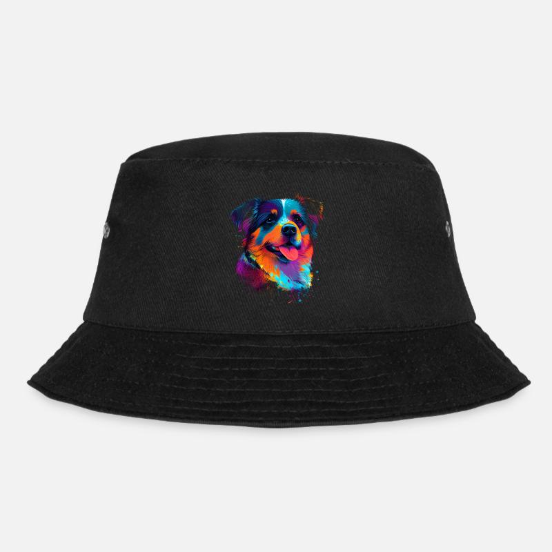 Süsser bunter Hund - Bucket Hat - Schwarz