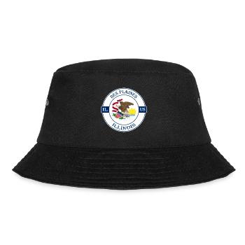 Des Plaines Illinois Flag USA Souvenir Badge - Bucket Hat - black - Front - Lela (165cm)