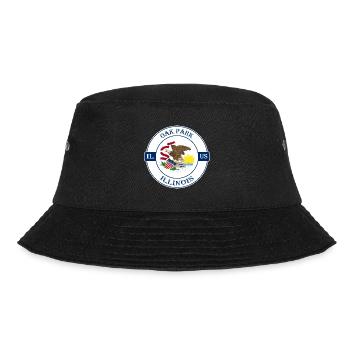 Oak Park Illinois Flag USA Travel Souvenir Badge - Bucket Hat - black - Front - Lela (165cm)