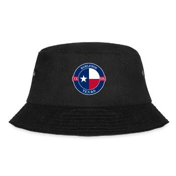 Burleson Texas Flagge USA Reise Souvenir Abzeichen - Bucket Hat - Schwarz - Vorne - Lela (165cm)