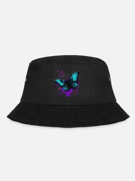 Schmetterling leuchtende Flügel - Bucket Hat - Schwarz