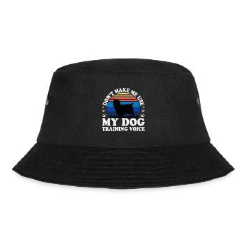 Australian Silky Terrier Dog Silhouette Retro Sun - Bucket Hat - black - Front - Lela (165cm)