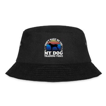 Zentralasiatischer Schäferhund Silhouette Retro Sonnenuntergang - Bucket Hat - Schwarz - Vorne - Lela (165cm)