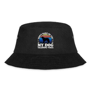 Katalanische Schäferhund Hund Liebhaber Silhouette Retro Sonnenuntergang - Bucket Hat - Schwarz - Vorne - Lela (165cm)