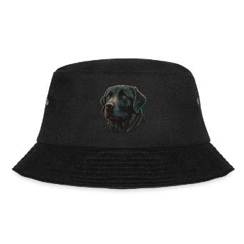 Niedlicher fester schwarzer Labrador Retriever - Bucket Hat - Schwarz - Vorne - Lela (165cm)