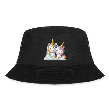 Unicorn Two Unicorns Unicorn Shirt Sleep Shirt - Bucket Hat - black - Front - Lela (165cm)