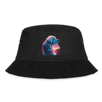 Labrador Retriever Near The Beach Vaporwave - Bucket Hat - black - Front - Lela (165cm)
