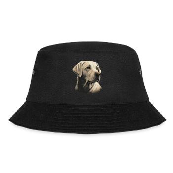 Weißer alter Labrador Retriever - Bucket Hat - Schwarz - Vorne - Lela (165cm)