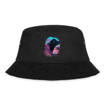 Labrador Retriever liebt Beach Vaporwave - Bucket Hat - Schwarz - Vorne - Lela (165cm)