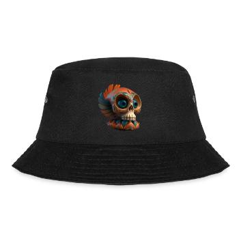 Coatl Skull | Totenkopf | Dias de los Muertos - Bucket Hat - Schwarz - Vorne - Lela (165cm)