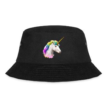 Farbenfrohes Einhorn - Bucket Hat - Schwarz - Vorne - Lela (165cm)