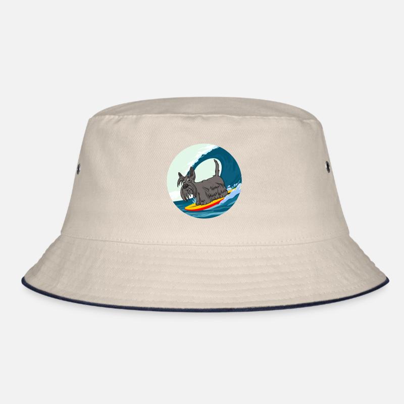 Scottish Terrier Hund Surfen Surfer Meereswellen Bucket Hat
