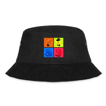 Minimalist Lineart Women Face Line Art - Bucket Hat - black - Front - Lela (165cm)