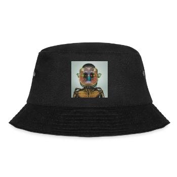 Fotografisches Portrait grün rotes Insekt - Bucket Hat - Schwarz - Vorne - Lela (165cm)