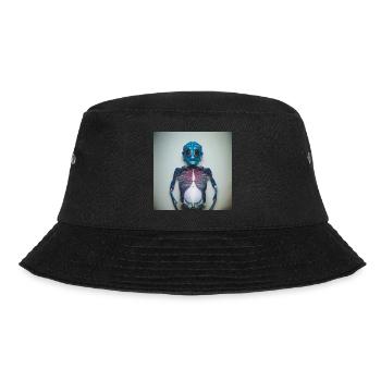 Fotografisches Portrait blaues Insekt - Bucket Hat - Schwarz - Vorne - Lela (165cm)