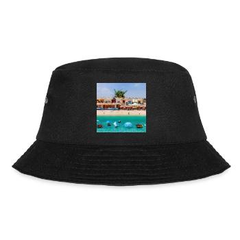 Urlaub am Meer verbringen - Bucket Hat - Schwarz - Vorne - Lela (165cm)