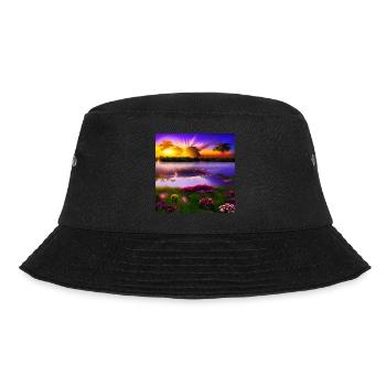 Sun setting over water - Bucket Hat - black - Front - Lela (165cm)