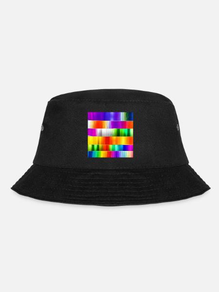 mix of crazy horizontal colors colours - Bucket Hat - black