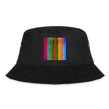 vertikale dicke Streifen in verrückten Farben - Bucket Hat - Schwarz - Vorne - Lela (165cm)