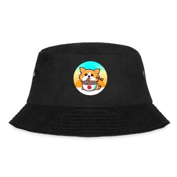 Hund isst Ramen-Nudeln - Bucket Hat - Schwarz - Vorne - Lela (165cm)