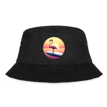 Surfing flamingo in sunset - Bucket Hat - black - Front - Lela (165cm)