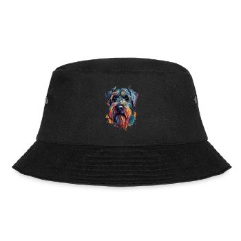 Bunter Riesenschnauzer - Bucket Hat - Schwarz - Vorne - Lela (165cm)