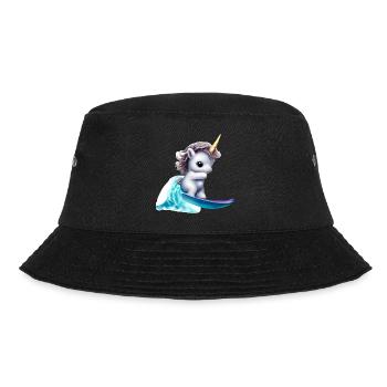 Unicorn on surfboard - Bucket Hat - black - Front - Lela (165cm)