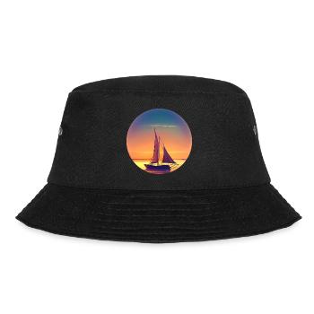 Segelboot Sunset Design - Bucket Hat - Schwarz - Vorne - Lela (165cm)