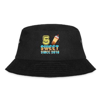 5. Geburtstag Bubble Tee - Bucket Hat - Schwarz - Vorne - Lela (165cm)