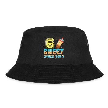 6. Geburtstag Bubble Tee - Bucket Hat - Schwarz - Vorne - Lela (165cm)