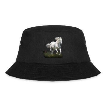 Cheval blanc style peinture réaliste dans un pré - Bob - noir - Devant - Lela (165cm)