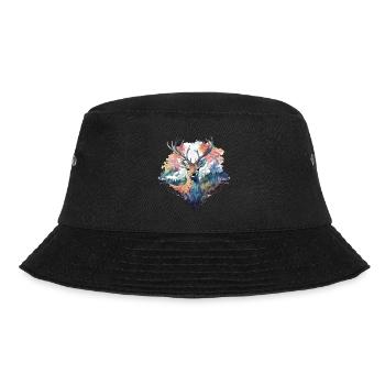 Deer Deer Antler Animal Nature Forest Wilderness Mountains - Bucket Hat - black - Front - Lela (165cm)